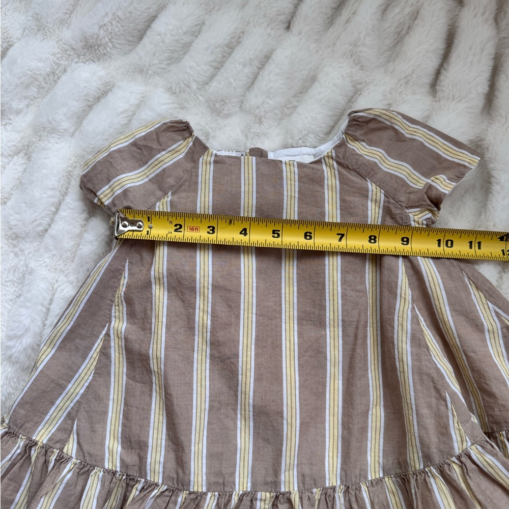 Banana Republic Brown and Cream Striped Blouse with Ruffled Hem - Picture 9 of 12